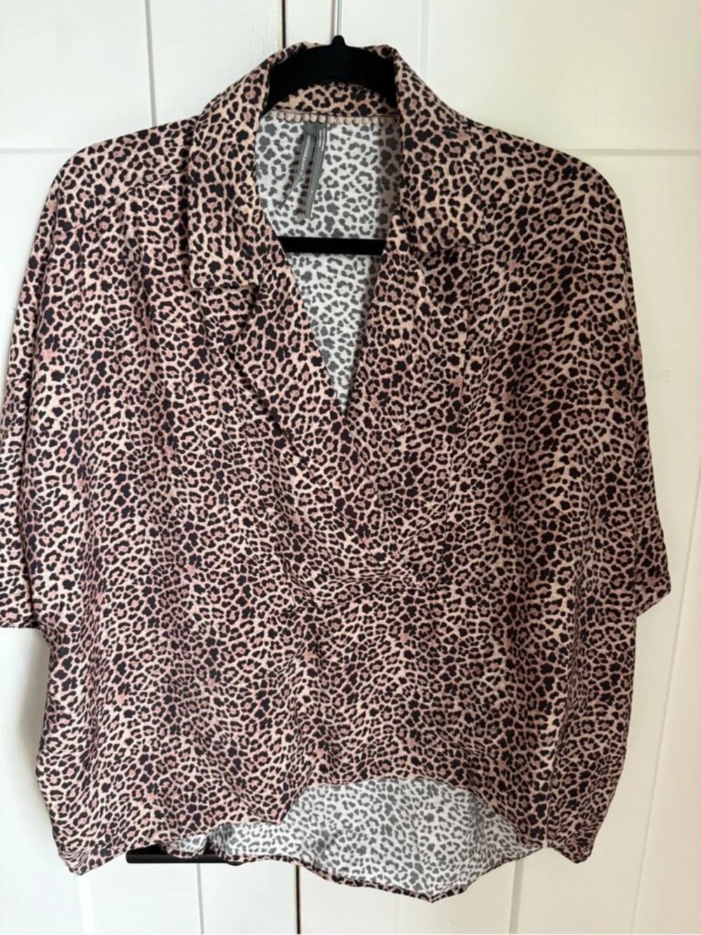 Anthropologie Leopard Print Surplice Crossover Blouse